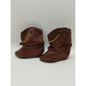 Tallinas Doll Shoes - Brown Boots Western - 3.75" Long - New